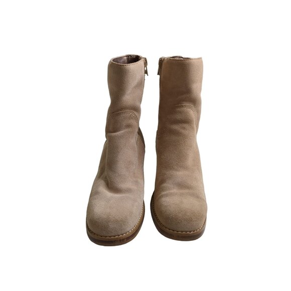 Candies Ankle‎ Boot Womens 6 Tan Y2K Country Western Suede Leather Side Zip - Picture 2 of 10